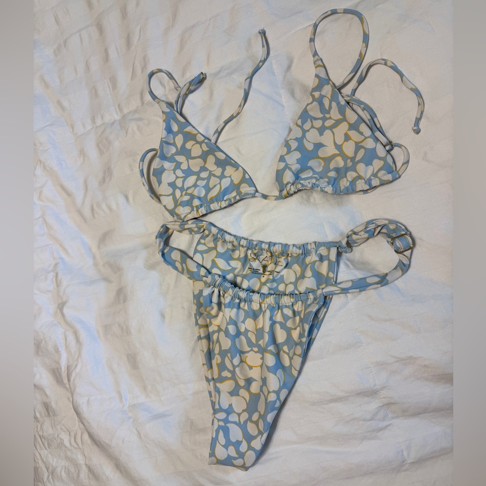 Skatie Blue and White Floral Bikini Set